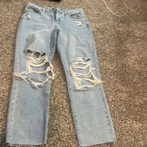 light wash jeans with rips